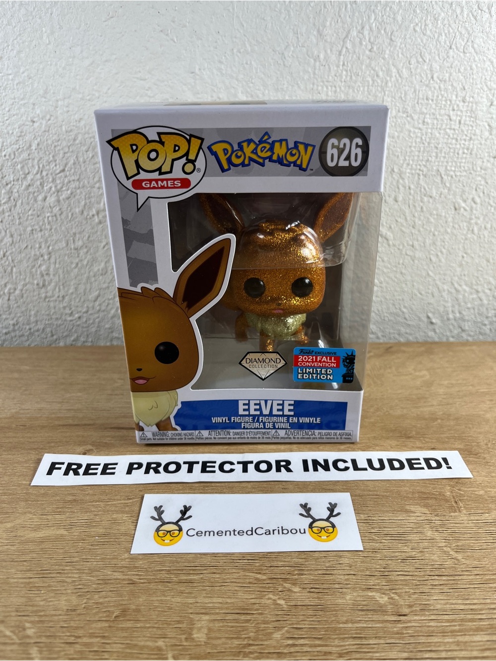 Eevee Diamond Funko Pop #626 Pokemon NYCC 2021 Shared Vaulted NEAR MINT